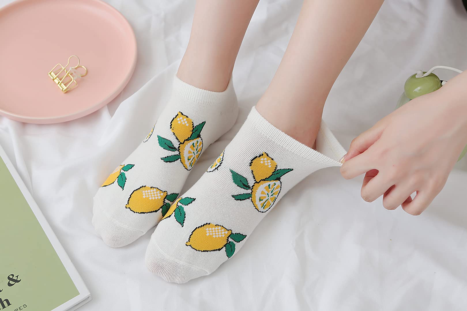 Cute Fruit Embroidered Ankle Socks for Women - Low Cut Cotton Socks for Ladies & Girls - Perfect for Casual Wear, Gifts, and Everyday Fashion
