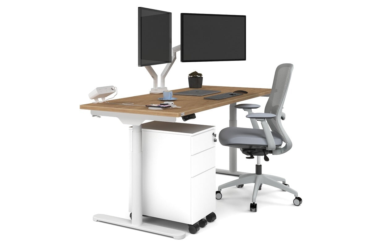 Flexi Premium Height Adjustable Single Workstation [1800L x 700W] - Ergonomic Standing Desk for Home Office, Gaming & Study - Electric Sit Stand Desk with Memory Function