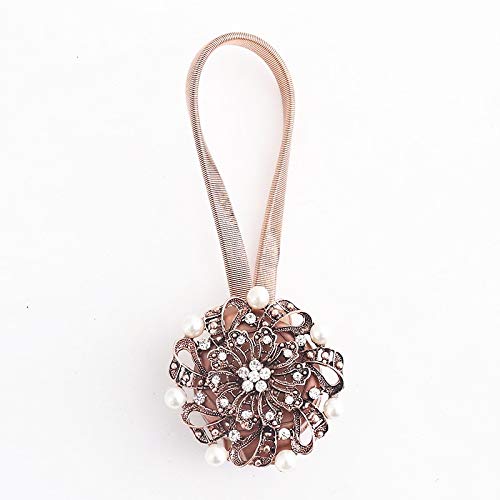 Magnetic Curtain Holdbacks - Decorative Plum Pattern Curtain Tiebacks for Windows, Home Decor Accessories (1 Piece, Style B-02) - Perfect for Living Room, Bedroom & Dorm Decor