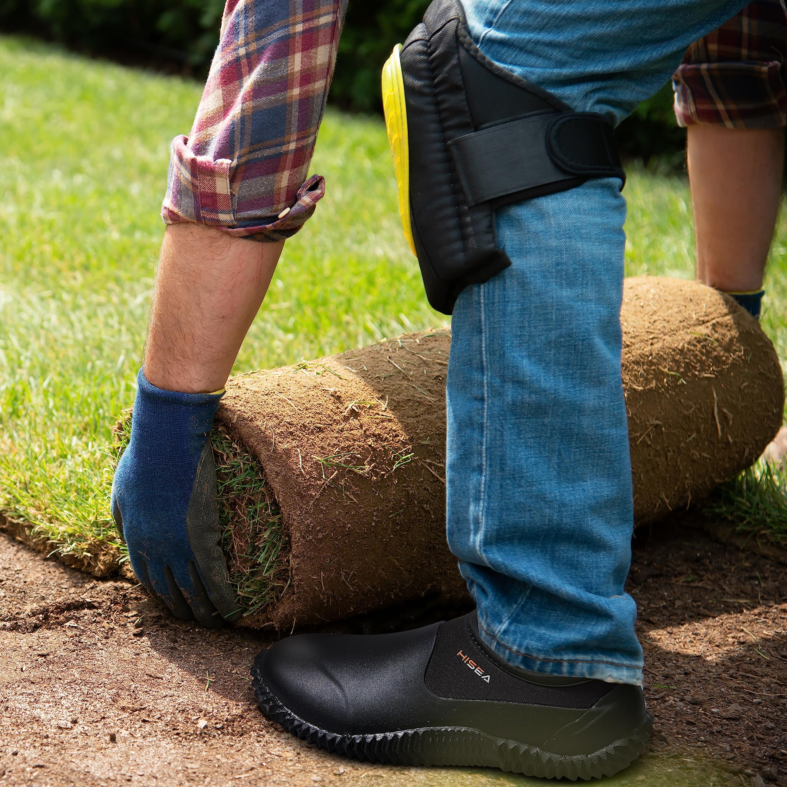 HISEA Unisex Waterproof Garden Shoes - Slip-On Rubber Neoprene Rain Boots for Men & Women | Outdoor Waterproof Footwear for Gardening, Farming, Camping, Hiking, Car Washing, Lawn Care & Yard Work | Comfortable & Durable for All-Weather Use