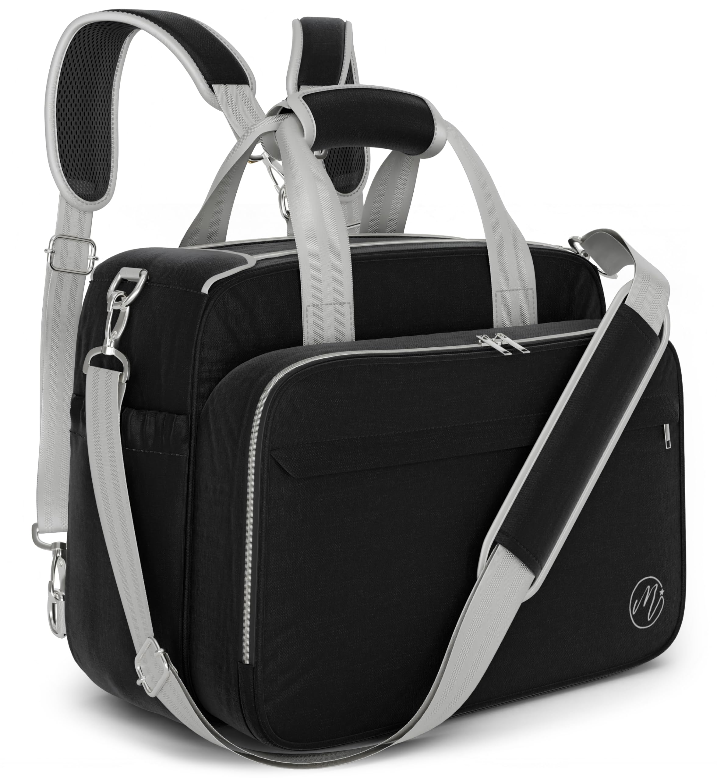 4 in 1 Convertible Baby Diaper Bag for Boys & Girls - Multifunctional Diaper Backpack, Tote, Stroller & Crossbody Bag - Black Travel Organizer for Moms | Perfect for Daycare, Travel & On-the-Go Parents