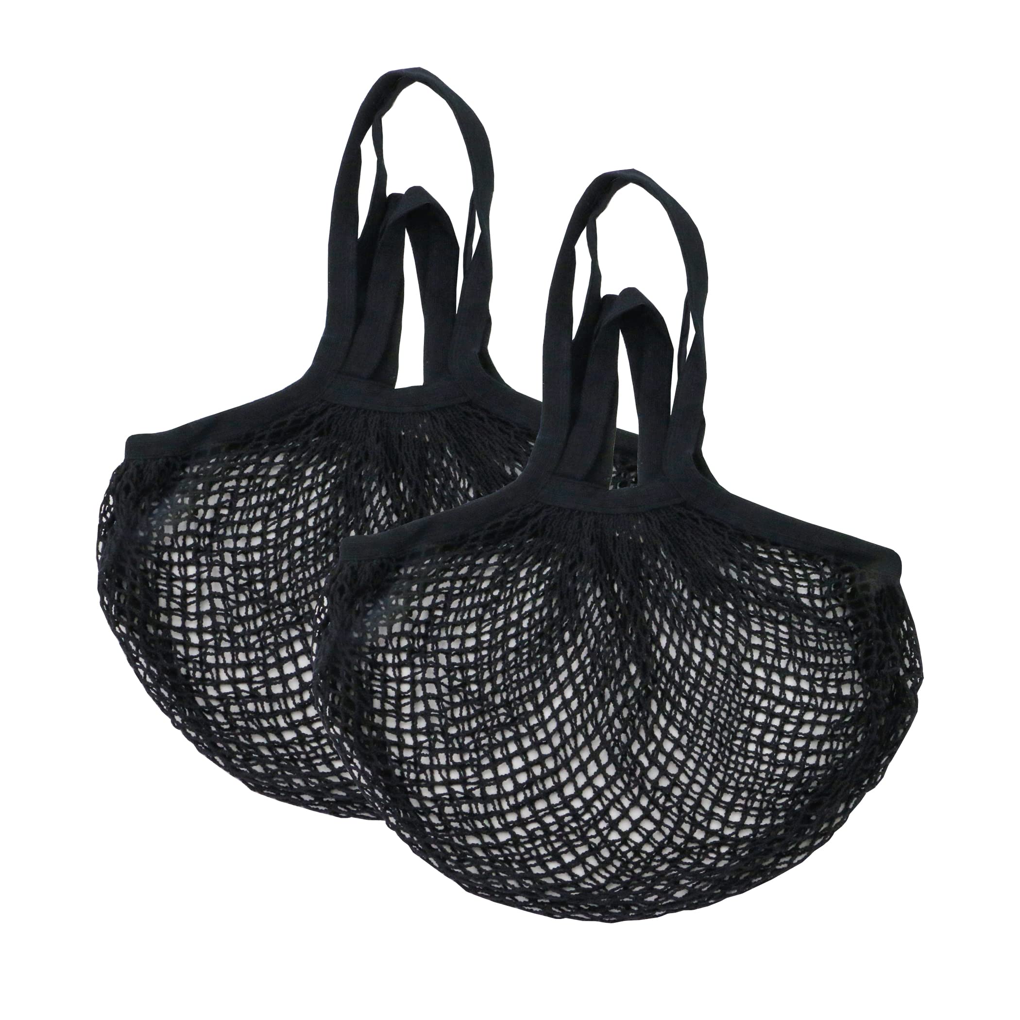 Organic Cotton Heavy Duty Double Handle String Bag - Durable Reusable Shopping Tote for Groceries, Beach & Farmers Market