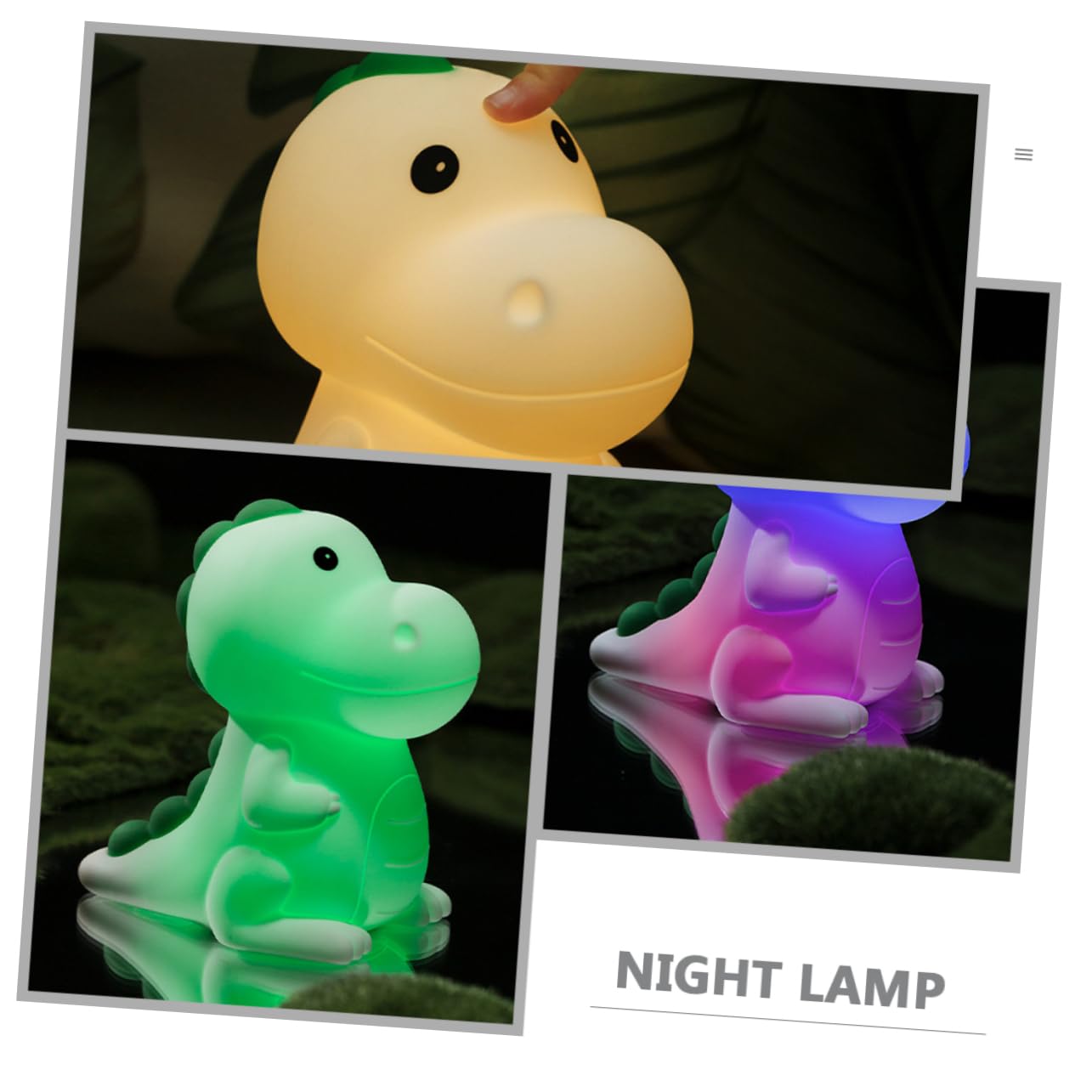 WATIIFUFU Rechargeable Silicone Dinosaur Night Light for Kids - Touch Dimming LED Nursery Lamp, Cute Dino Decor for Bedroom, Baby Shower Gift & Children's Room Lighting (Perfect for Bedtime, Playtime & Decor)