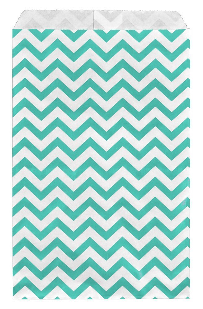 Premium 100-Pack Flat Plain & Patterned Paper Bags for Candy, Cookies, Merchandise - 8.5