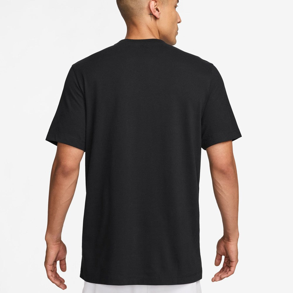 Nike Men's Court Graphic Tee - Black Cotton Short Sleeve T-Shirt for Casual Wear & Street Style