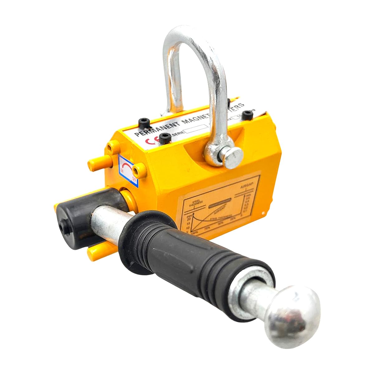 220 lb Permanent Magnetic Lifter - Heavy Duty Rare Earth Magnet for Lifting Steel Plates & Metal Boards - Shop Crane & Hoist Accessory - Ideal for Metalworking, Construction & Industrial Applications