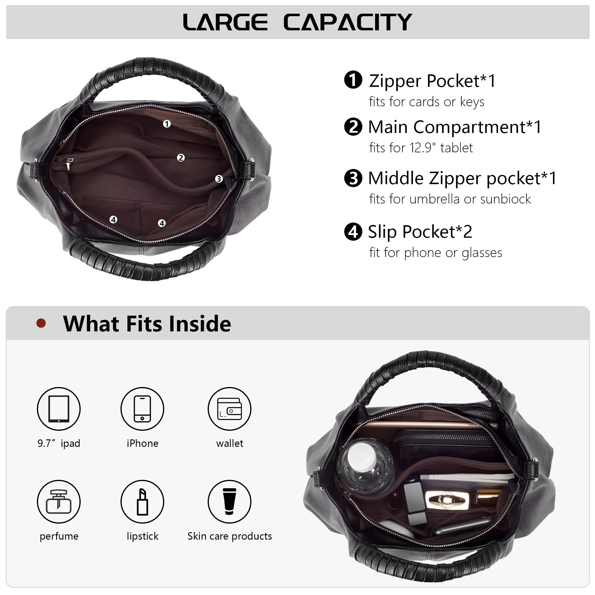 Top Handle Satchel - Genuine Leather Purses & Handbags for Women | Hobo Crossbody Bags | Premium Leather Handbags | Perfect for Work, Travel & Everyday Use