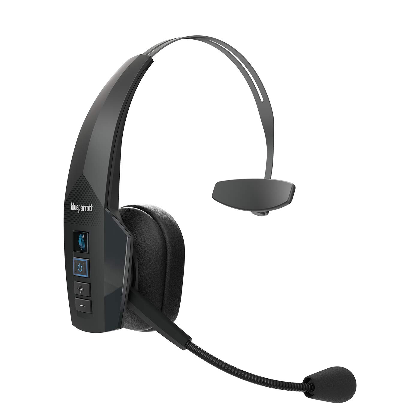 BlueParrott B350-XT Mono Bluetooth Wireless Headset with Noise Canceling Mic - 96% Noise Reduction, Adjustable Lightweight Headband, IP54 Protection, 24-Hour Battery Life - Ideal for Truckers, Call Centers & Noisy Work Environments (Black)
