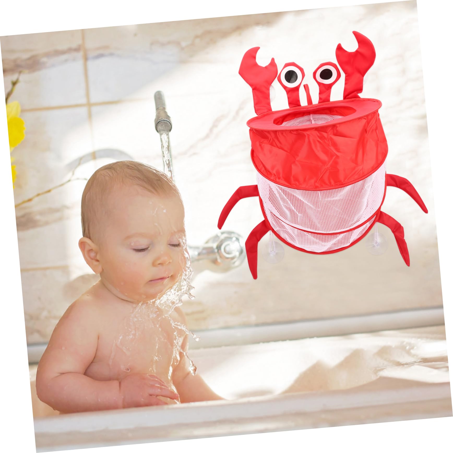 iFundom 3-Pack Bath Toy Storage Mesh Bags with Suction Cups - Waterproof Polyester Organizer for Bath Tub, Shower, Kids & Pet Bath Accessories - Perfect for Bathroom, Nursery, and Travel Use