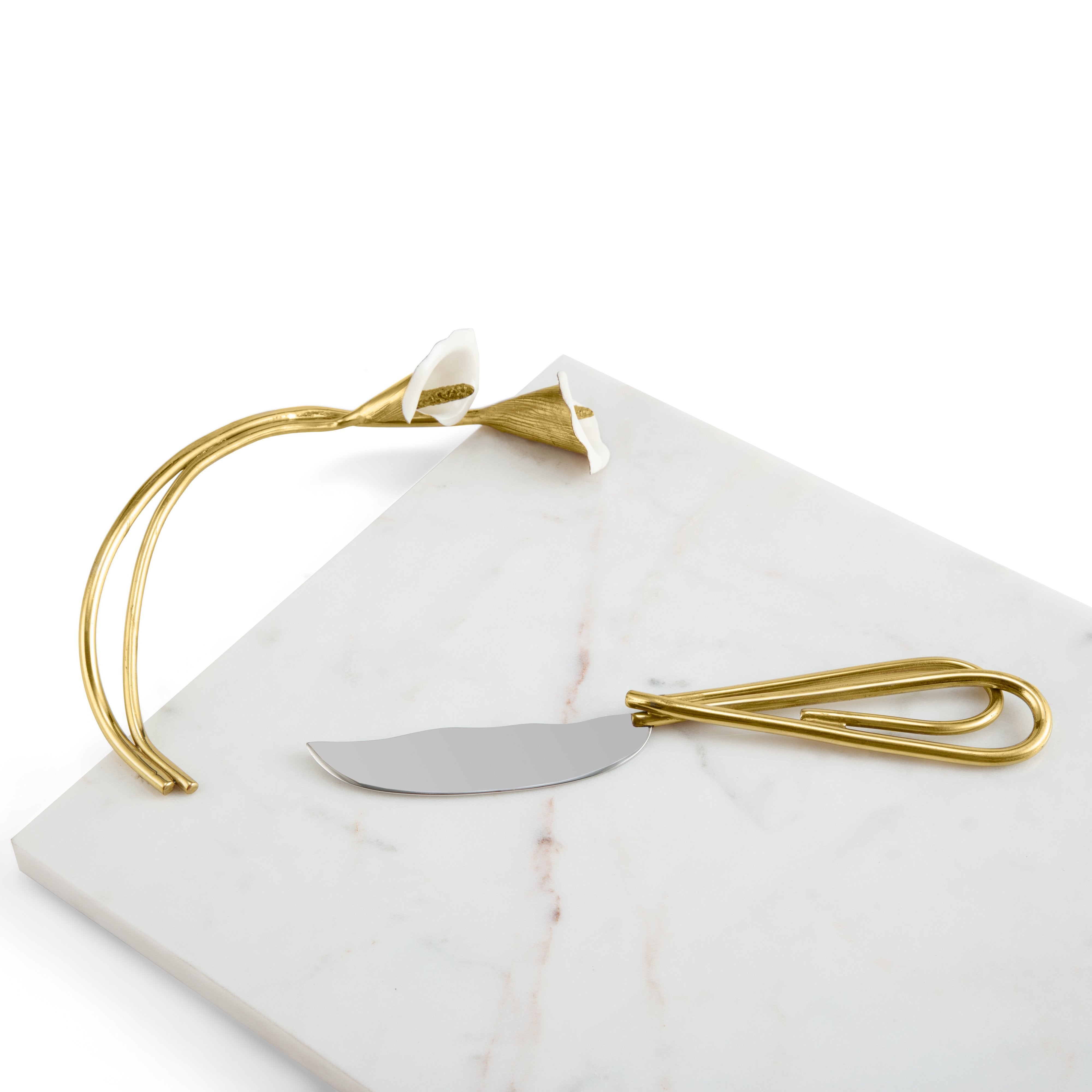 Elegant Calla Lily Cheese Board Set with Knife - Perfect for Wine Parties, Charcuterie & Entertaining Guests