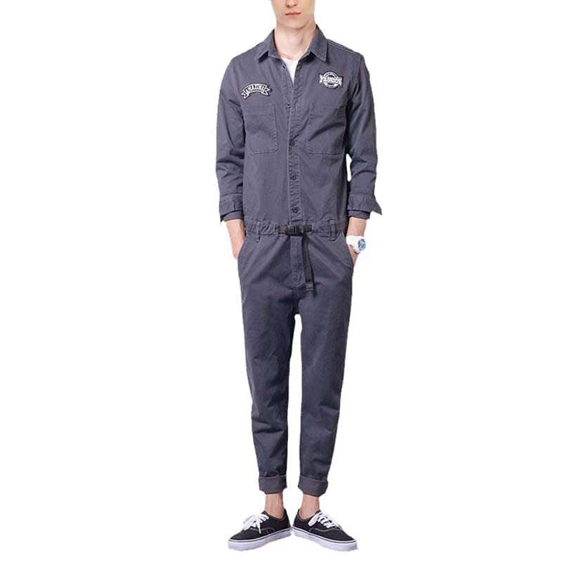 MQMYJSP Men's Cotton Cargo Jumpsuit - One-Piece Loose Retro Overalls with Long Sleeves | Casual Workwear & Outdoor Adventure Outfit for Men | Perfect for Hiking, Camping, and Streetwear Fashion