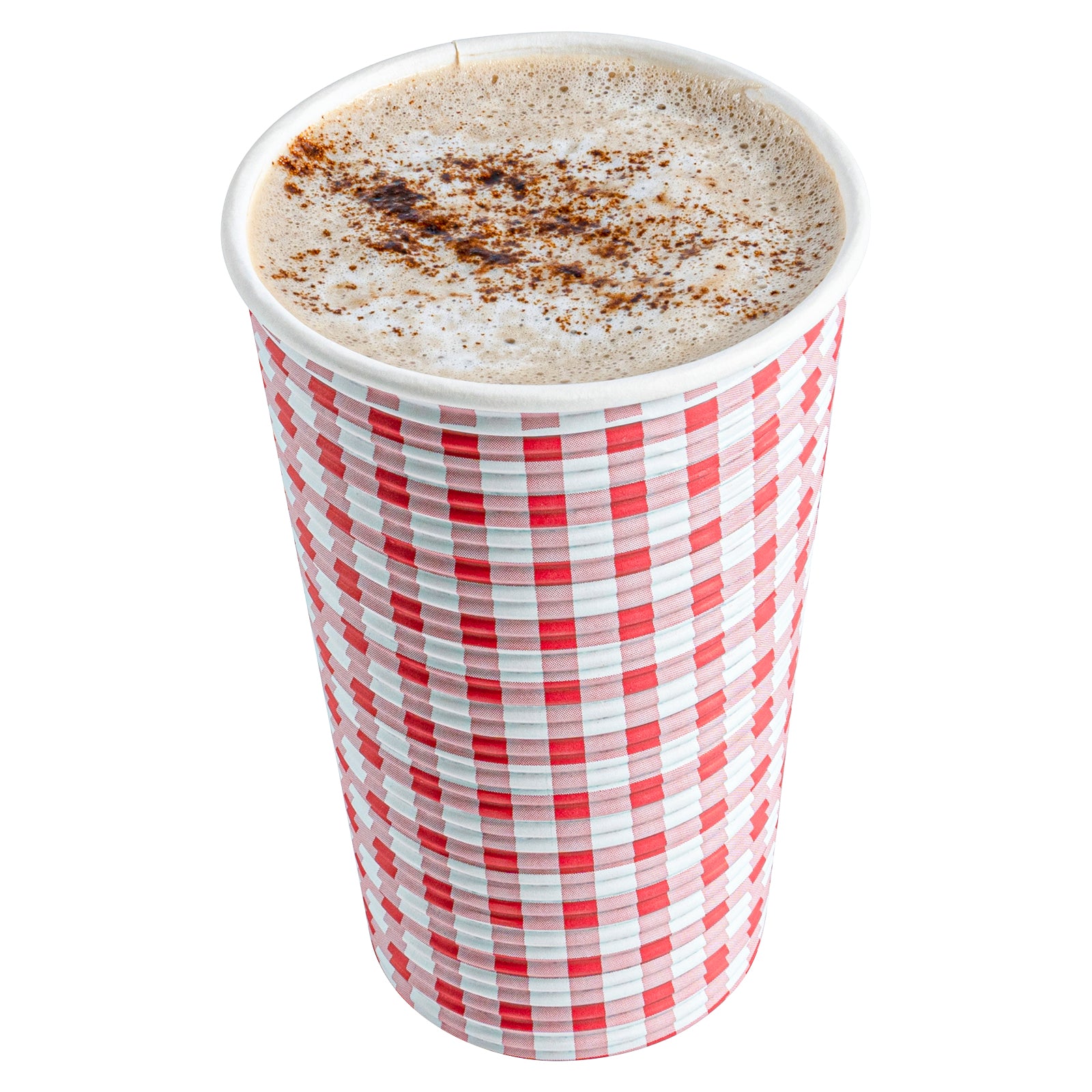 16 oz Disposable Paper Coffee Cups with Picnic Print - Spiral Wall Design - 3.5