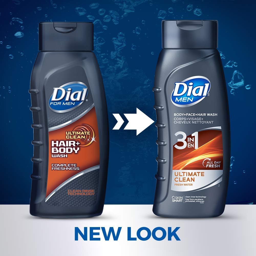 Dial for Men 2-in-1 Hair & Body Wash, 16 Fl Oz (Pack of 2) - Refreshing Shower Gel for Gym, Travel & Daily Use - Hydrating Formula for Men's Skin & Hair Care