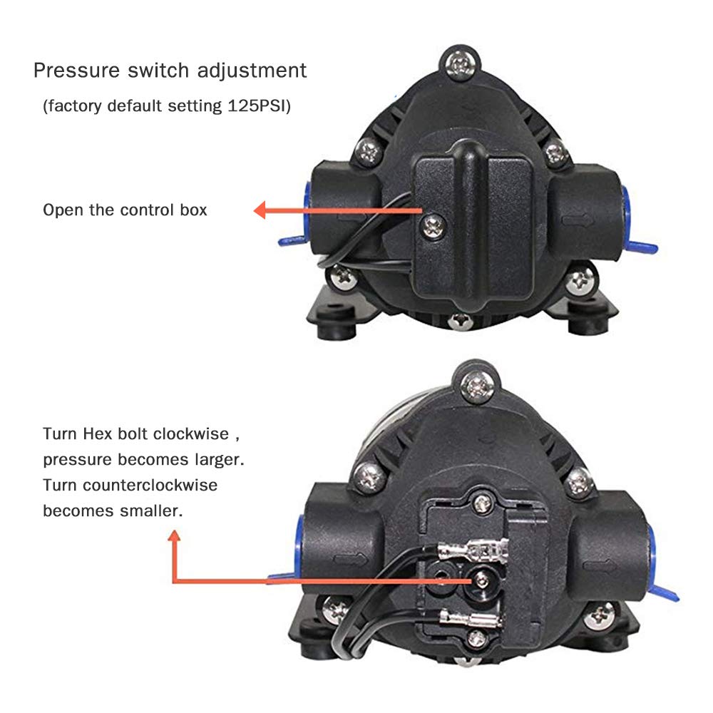 MAXECO 110V 160PSI High Pressure Diaphragm Water Pump - Self Priming 80GPH 5LPM Water Pressure Booster for Home, RV, Boat & Marine Use - Perfect for Misting Systems, Caravan Water Supply & Sprayer Applications