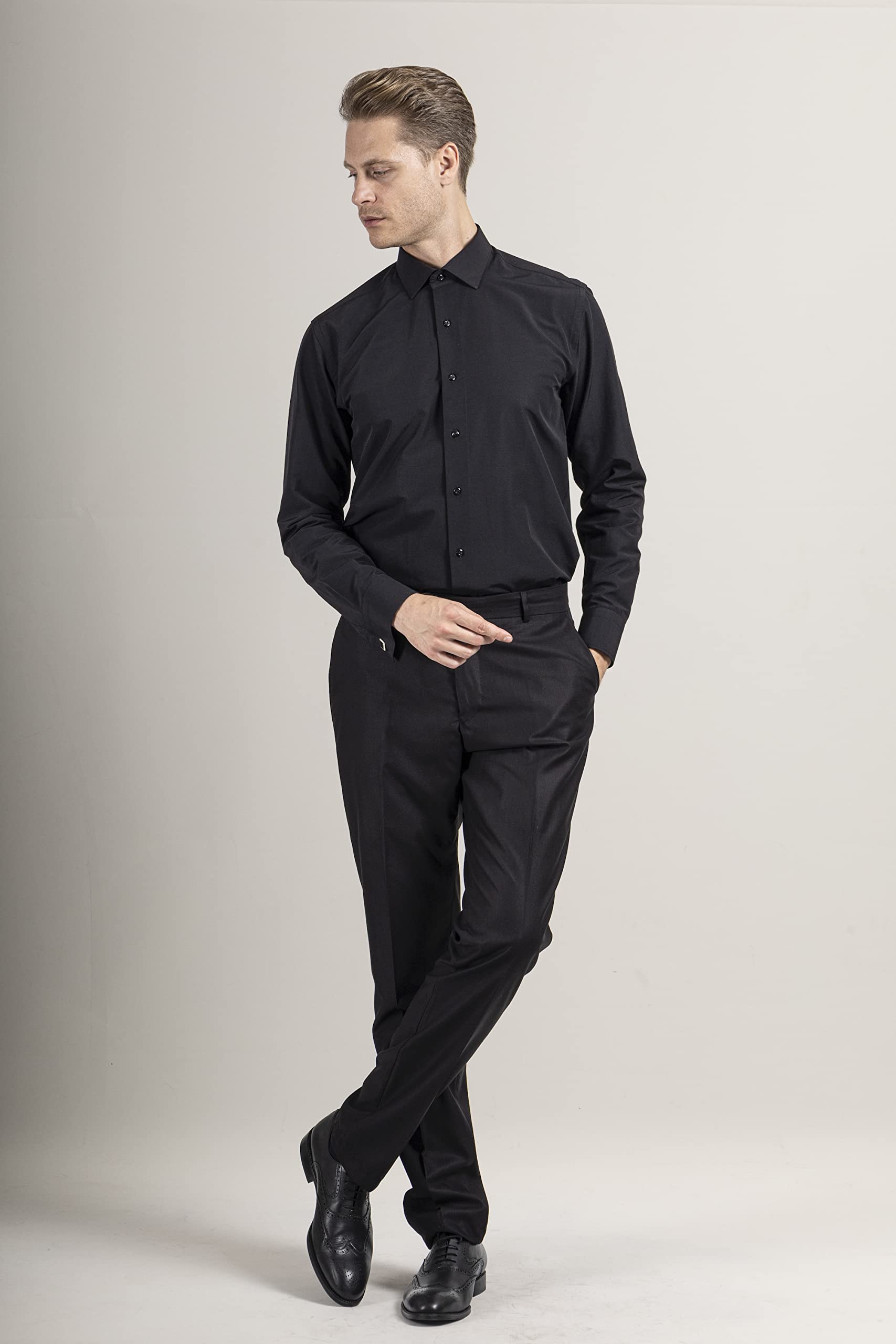 Jack Martin London Men's Dress Shirts | Premium Long Sleeve Formal Shirts with French Cuffs & Cufflinks | Elegant Business Attire for Office, Weddings & Special Occasions