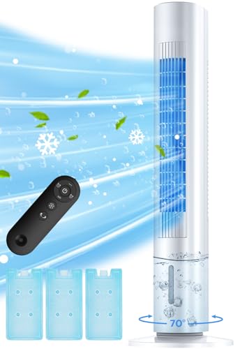 **35 Inch Evaporative Air Cooler - 2024 Upgraded Portable Swamp Cooler with 3 Speeds, Smart Timer, 20Ft Remote & 70° Wide Oscillation - Perfect for Bedroom, Living Room & Office Cooling**