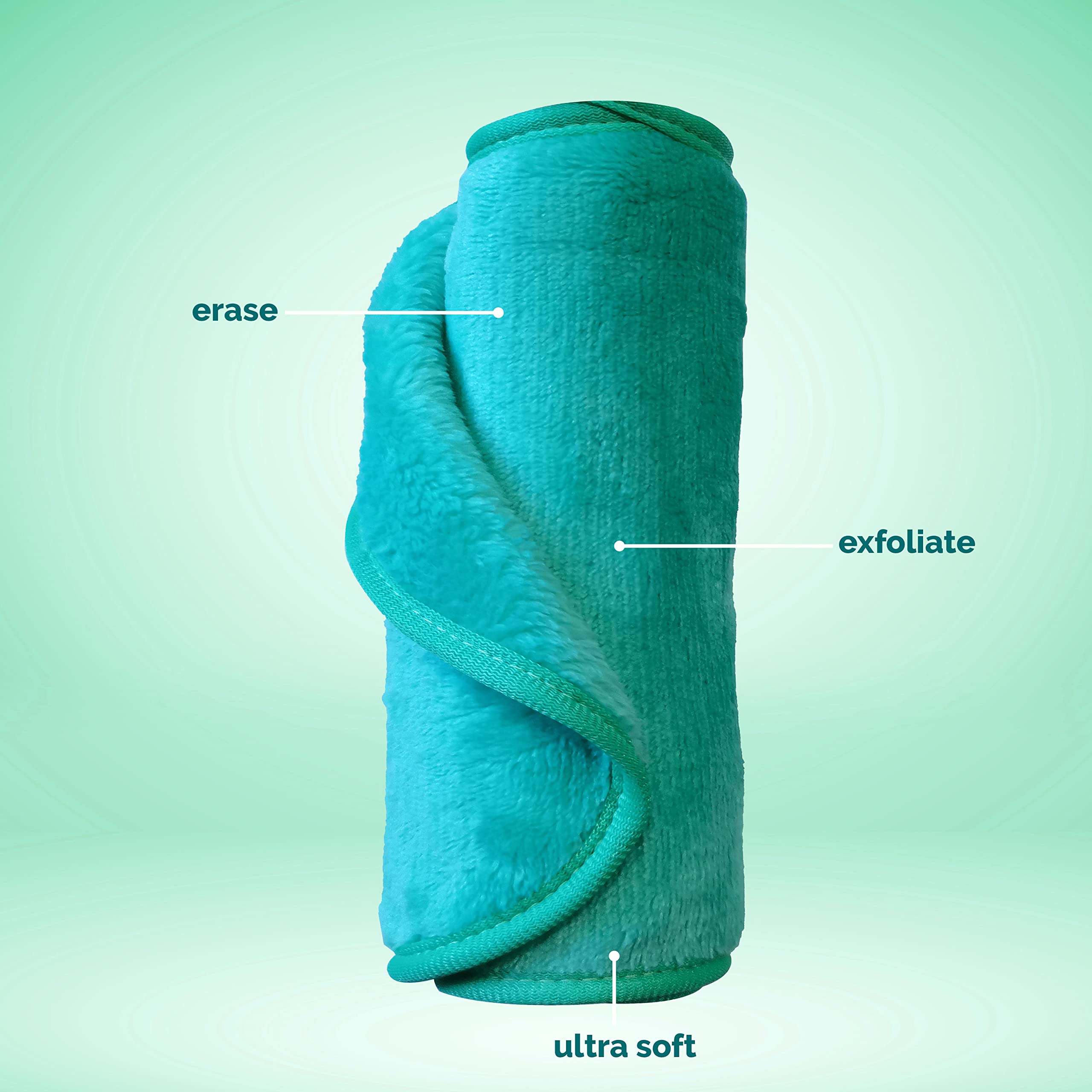 Makeup Eraser - Reusable Makeup Remover Cloth for Waterproof Eyeliner, Lipstick & Foundation | Chemical-Free, Works with Just Water | Perfect for Travel, Gym & Daily Makeup Removal (Turquoise)