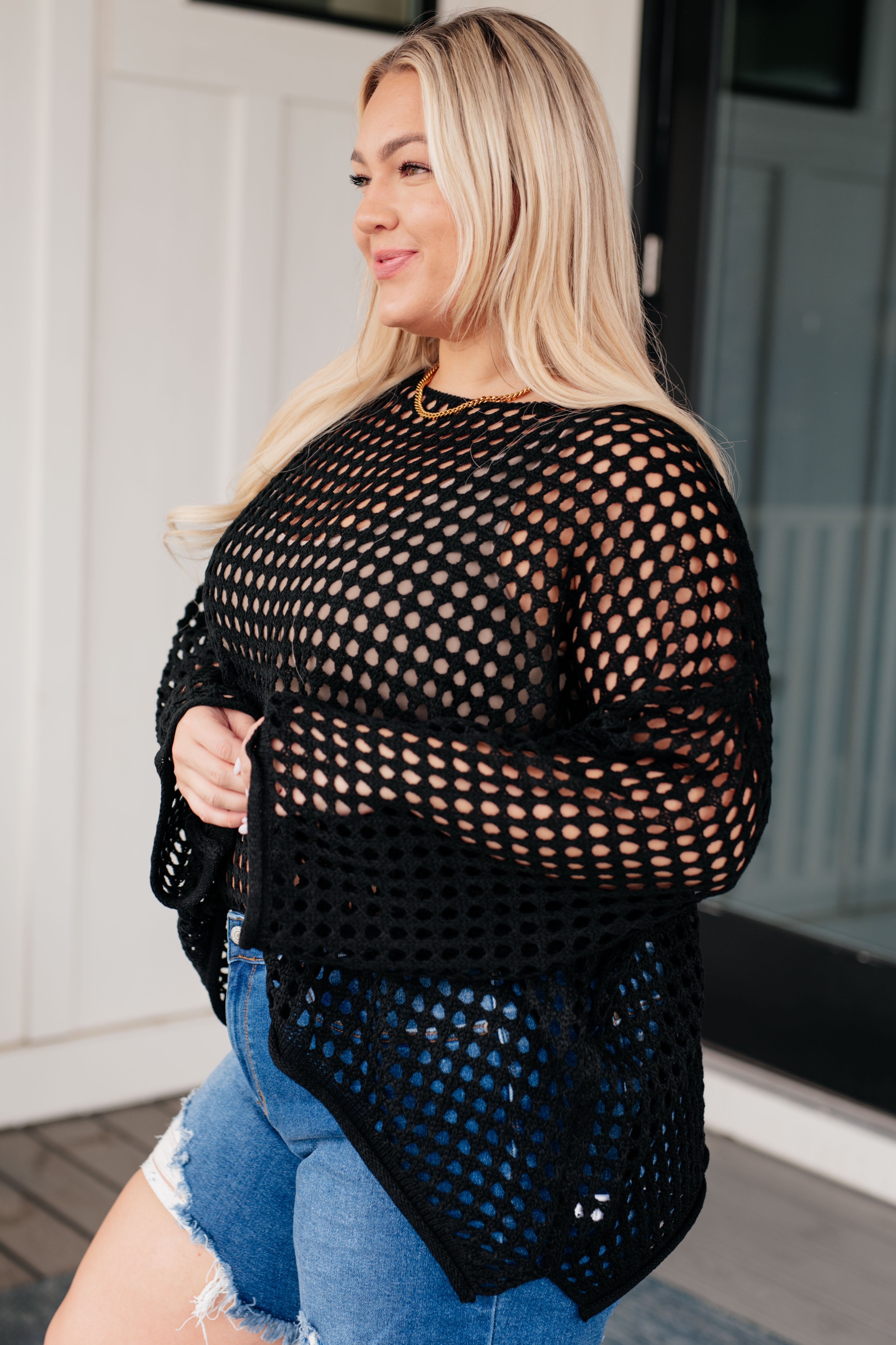 Ask Anyway Fishnet Sweater - Stylish Mesh Knit Top for Women | Trendy Party & Night Out Outfit | Perfect for Clubbing, Date Night and Fashion Streetwear