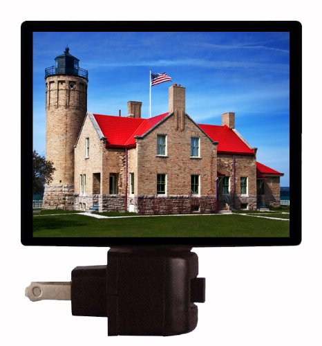 Old Mackinac Point Lighthouse LED Night Light - Michigan-Themed Decorative Lighting for Bedroom, Nursery, or Home Decor