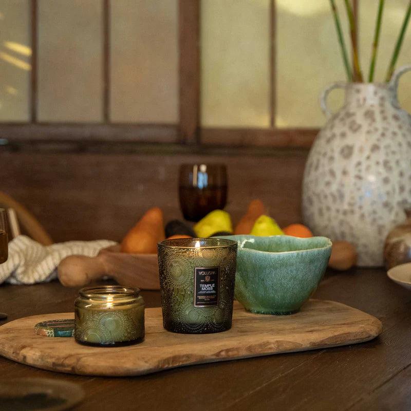 Temple Moss Petite Jar Candle - Natural Soy Wax Scented Candle for Home, Relaxation & Meditation - Perfect for Bedroom, Bath & Yoga Space