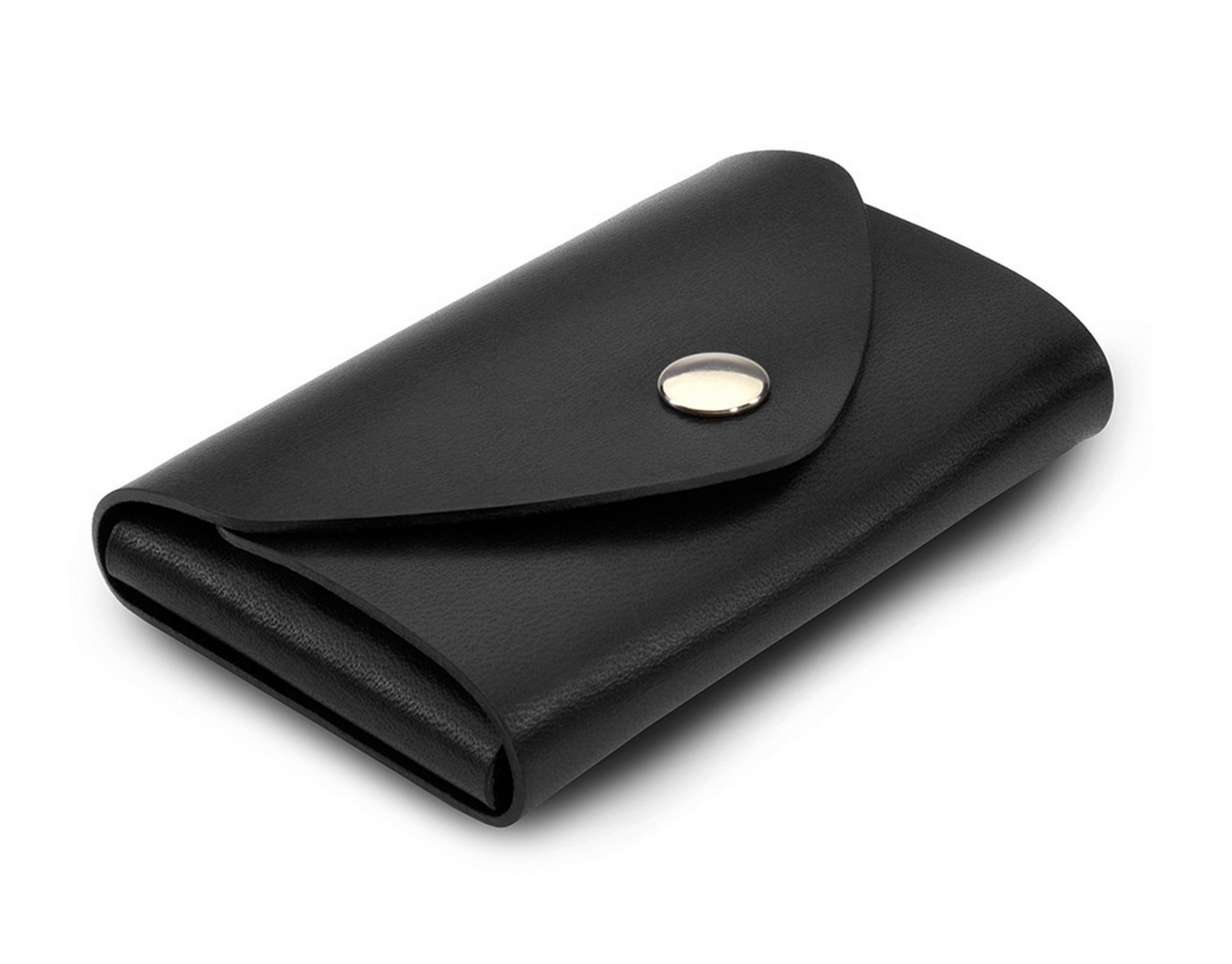 Ezra Arthur Snap Pouch Wallet - Slim RFID Blocking Minimalist Wallet for Men | Jet Black | Perfect for Travel, Everyday Carry & Gift Giving
