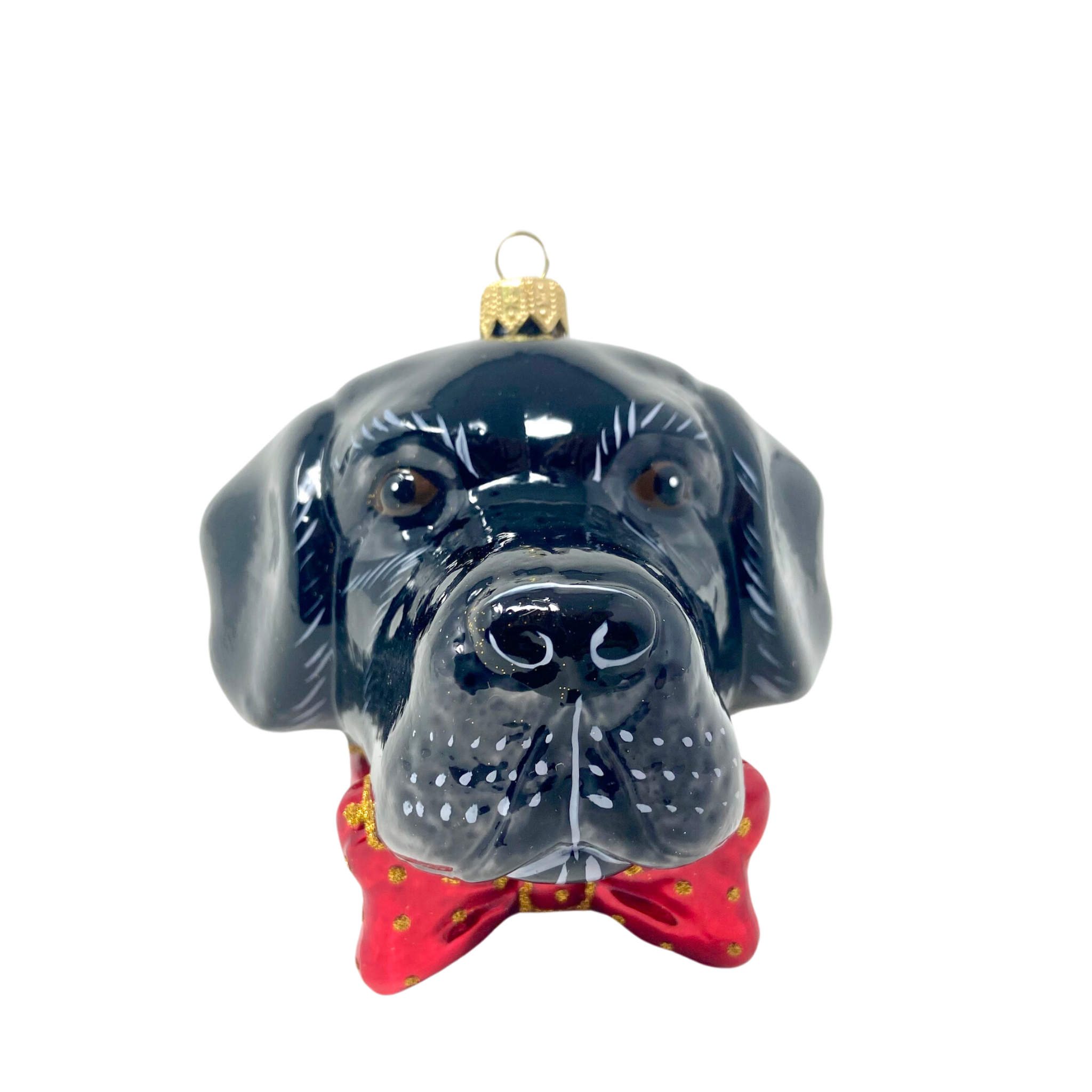 Handmade Black Labrador Blown Glass Christmas Ornament - Unique Dog Lover Gift for Holiday Tree Decor, Pet Memorial Keepsake & Festive Home Decoration