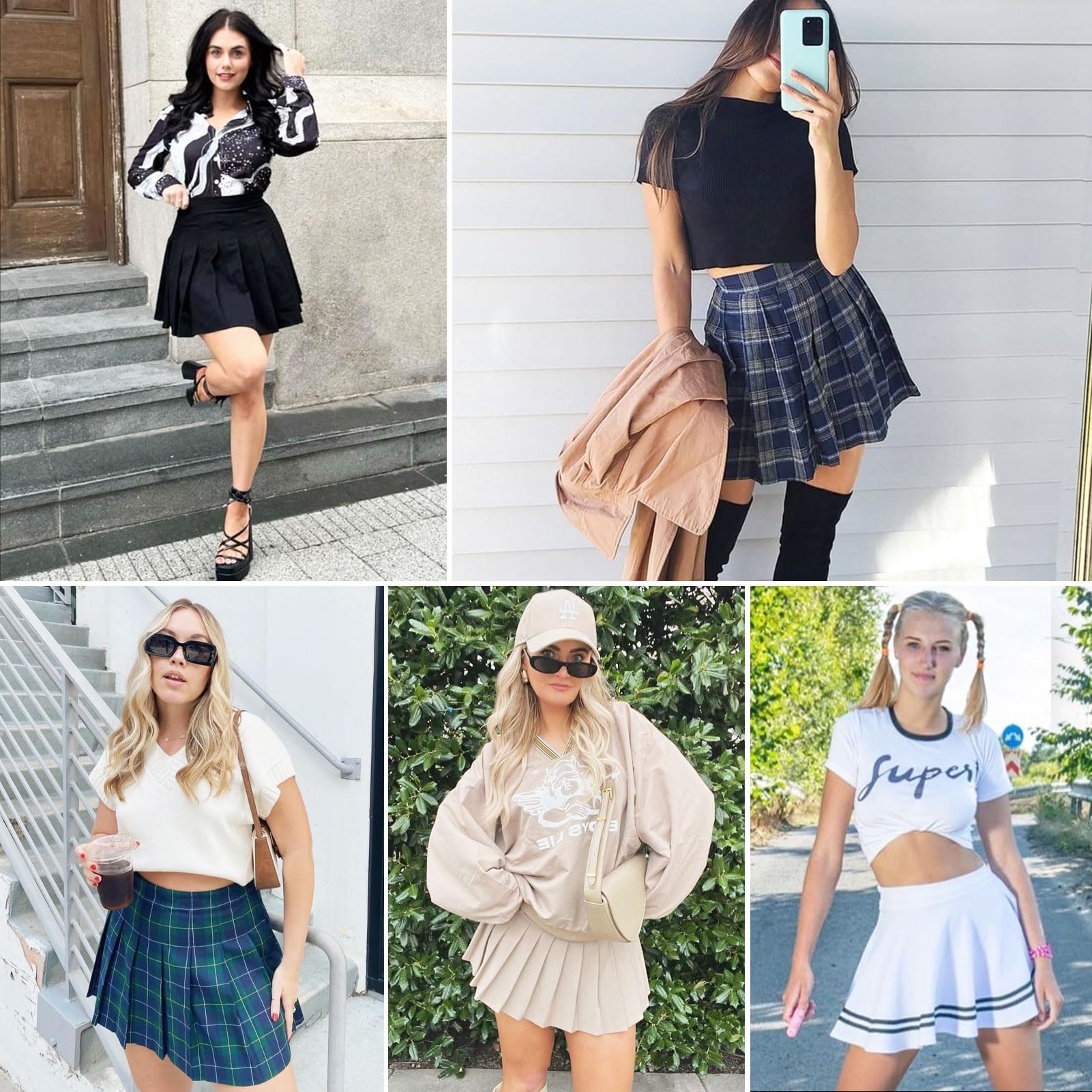 Women's High Waist Pleated Cheerleader Skirt - Mini School Uniform Tennis Skirt for Cosplay, Thanksgiving & Christmas | Perfect for Cheerleading, Dance Performances & Holiday Parties