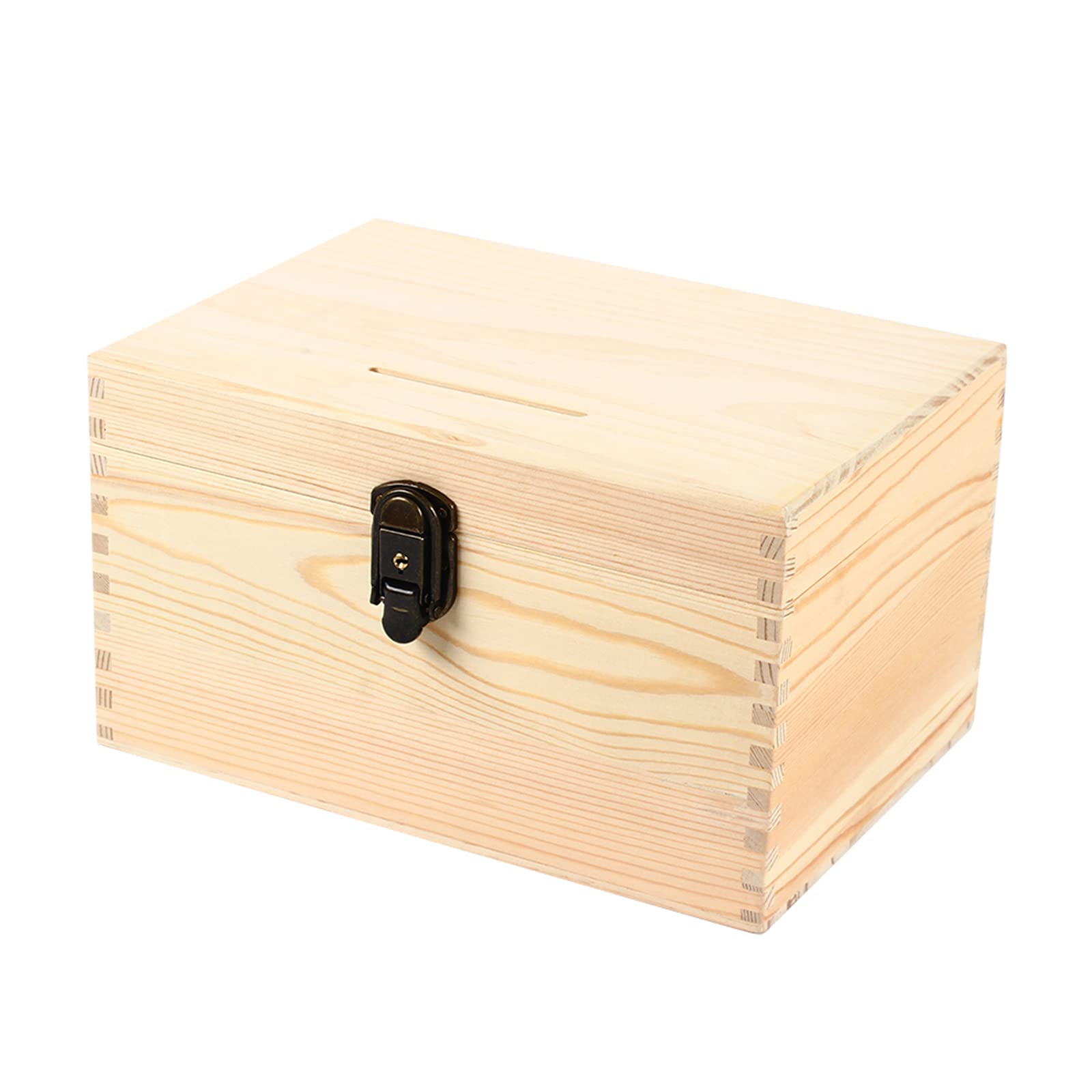 11.41 x 8.07 x 6.3 Inch Secure Wooden Suggestion Box with 2 Keys - Lockable Donation Ballot Box for Office, School, and Community Voting | Durable Comment Box for Anonymous Feedback & Elections