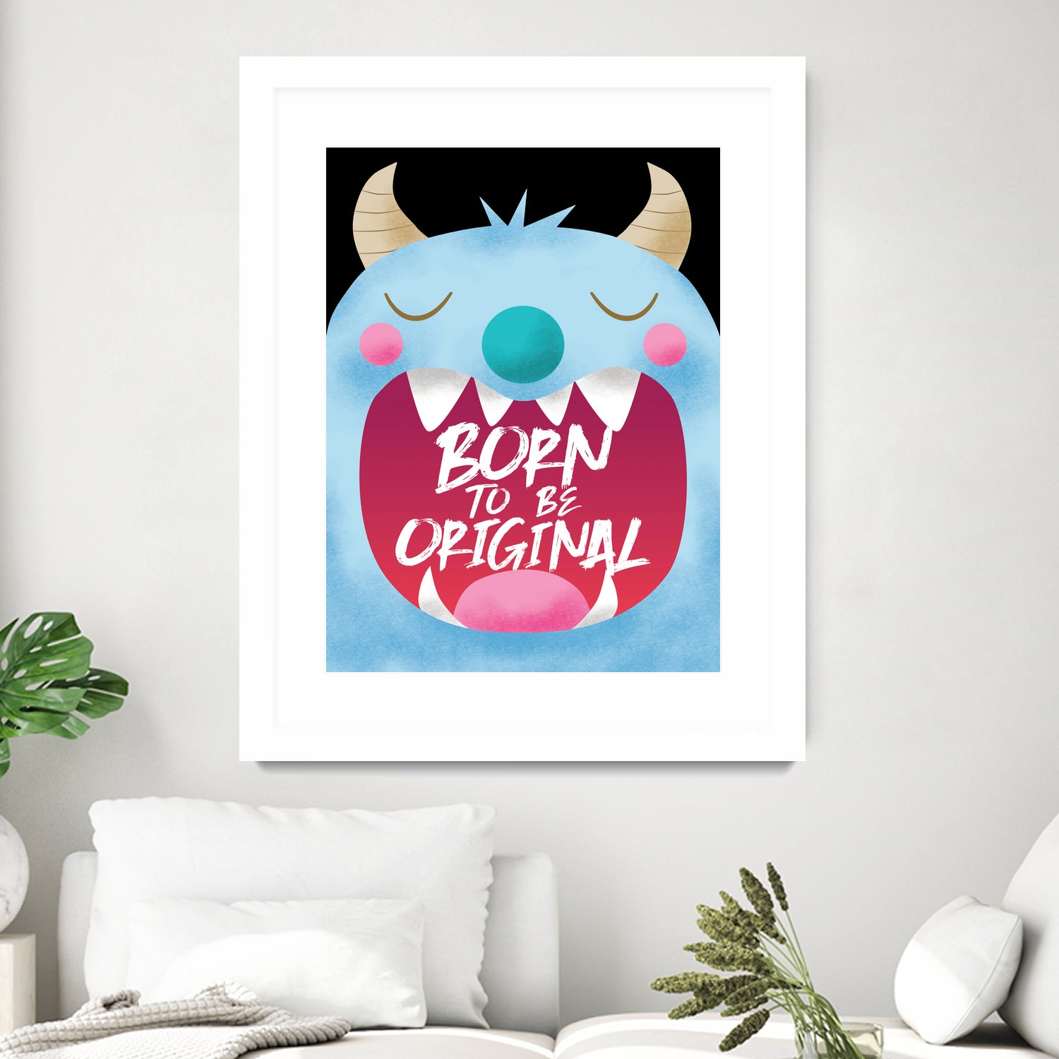 Blue Monster T-Shirt - Born To Be Original Graphic Tee for Men & Women | Casual Streetwear, Music Festival Outfit