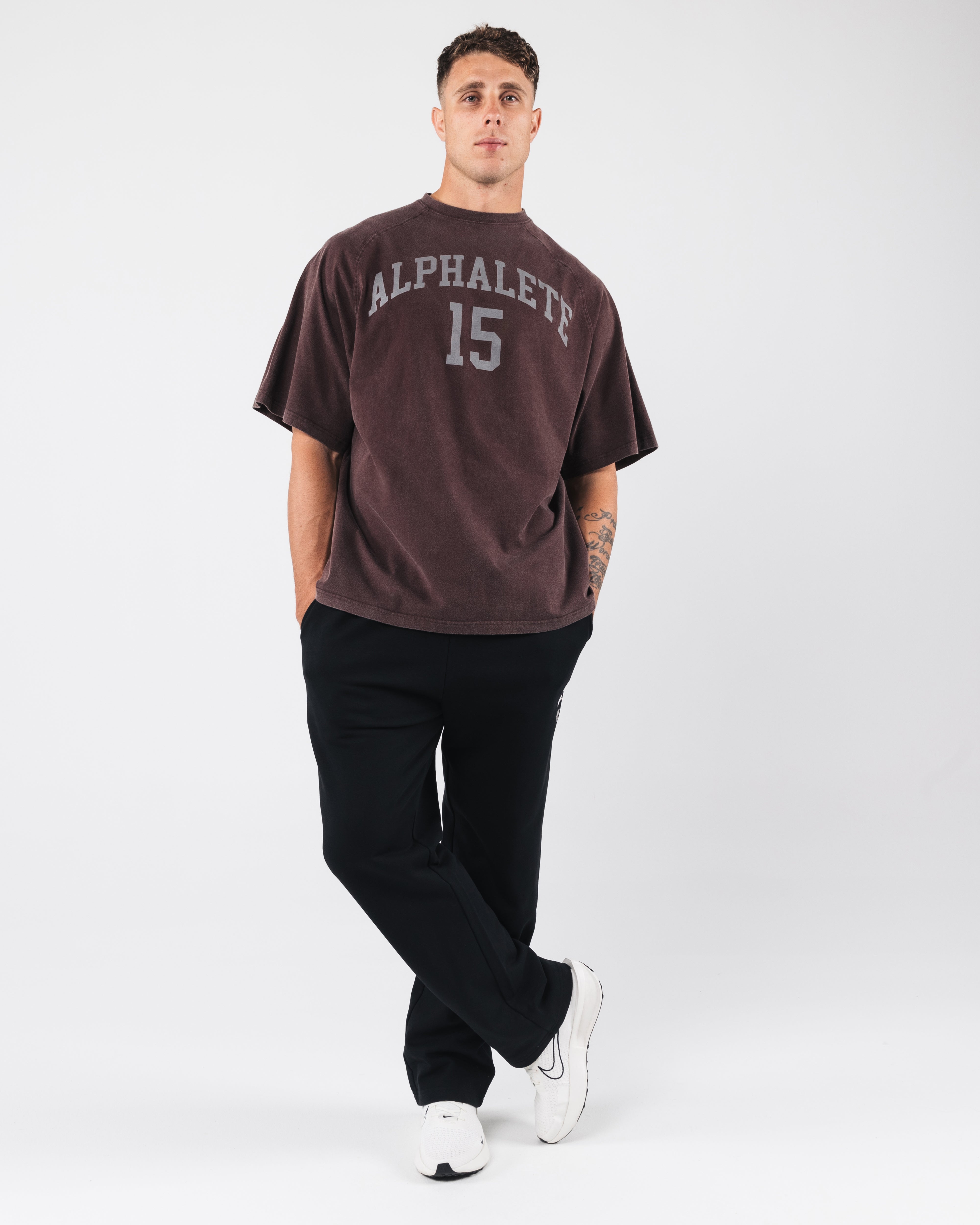 League Box Tee - Soft Cotton Oversized T-Shirt for Women in Deep Mauve | Casual Streetwear & Lounge Wear