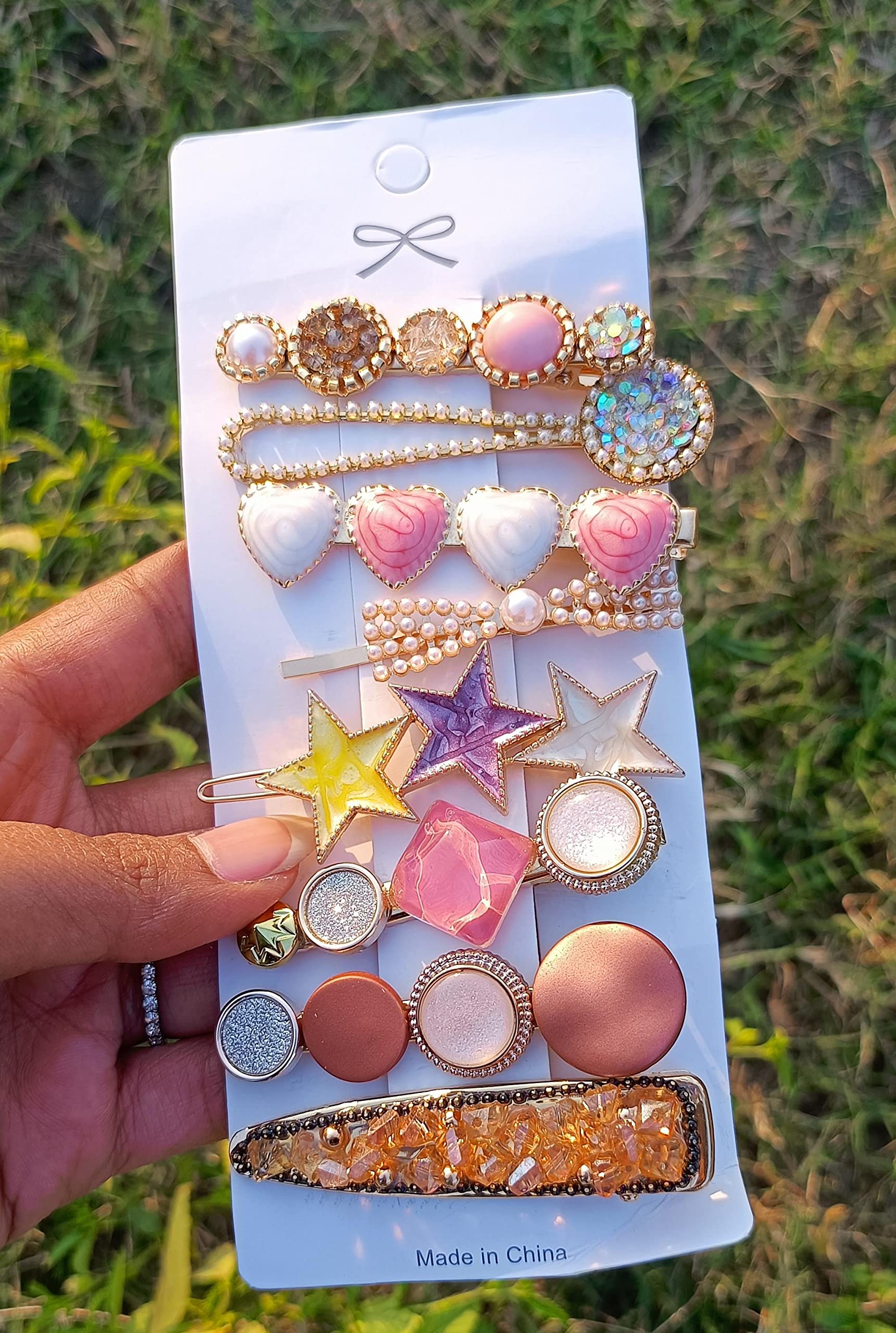 32-Piece HAPPYMATES Geometric Hair Clips for Women & Girls - Dainty Hollow Metal Barrettes Hair Accessories - Perfect for School, Work, Parties & Everyday Styling