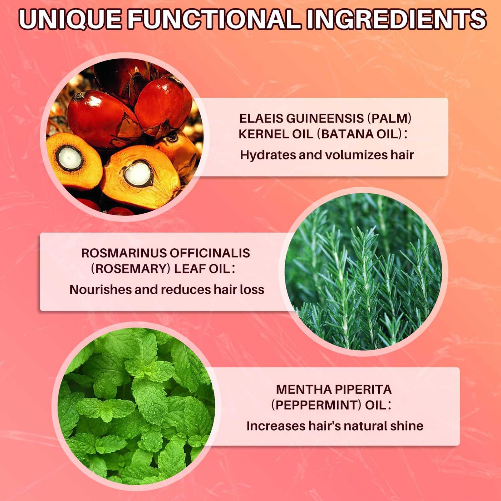 Batana Oil for Hair Growth - Leave-in Conditioner & Nourishing Treatment with Rosemary & Peppermint - Promotes Thicker, Smoother Hair - Ideal for Thinning Hair Care & Daily Scalp Treatment