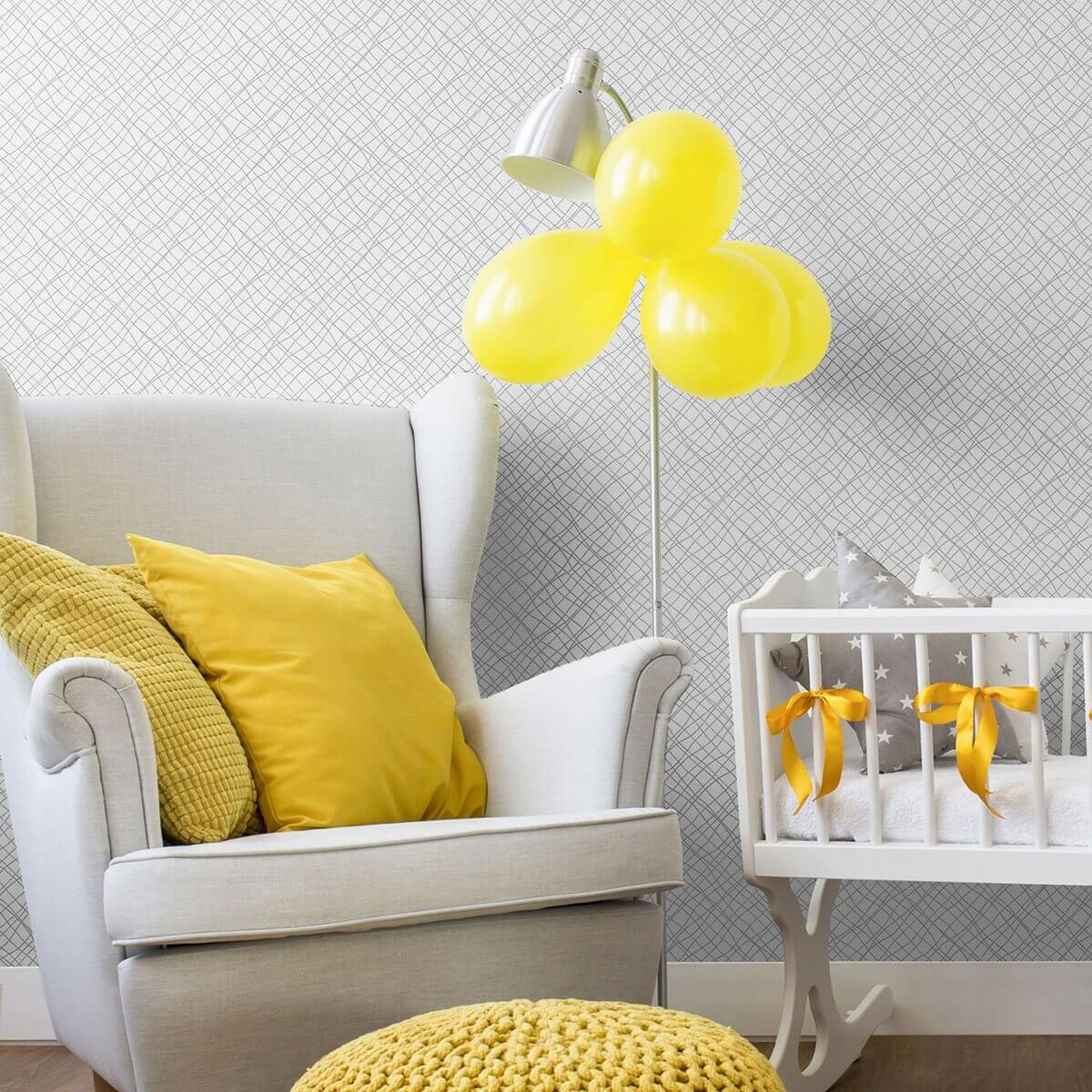 White Faux Fabric Peel and Stick Removable Wallpaper - Self-Adhesive Decorative Wall Covering for Bedroom, Living Room, Kitchen & Office Decor