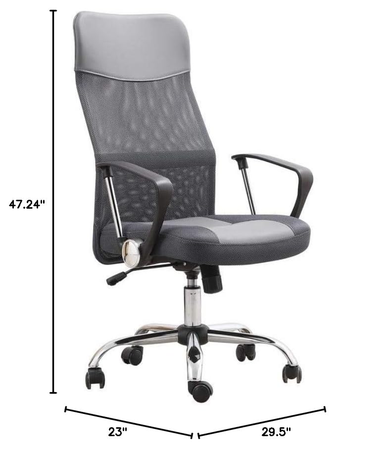 Modern Gray High Back Mesh Office Chair - Ergonomic Swivel Desk Chair with Lumbar Support for Home & Office Workspace Comfort