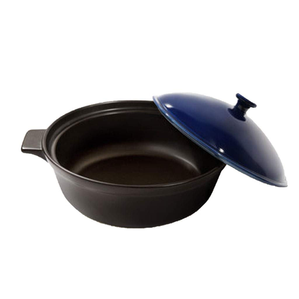 Blue 4L Casserole Dish with Lid - Nonstick Ceramic Stew Pot for Home Cooking, Baking, Frying & Serving | Oven & Stovetop Safe Kitchen Utensil for Soups, Stews, Porridge & Casseroles | Perfect for Family Meals & Entertaining