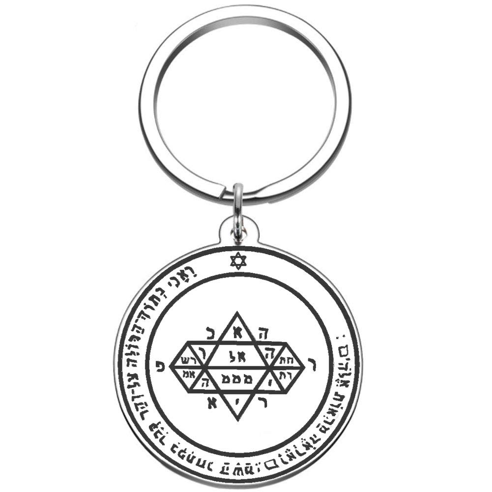 Jupiter Pentacle Keychain - Stainless Steel Talisman for Vision & Protection