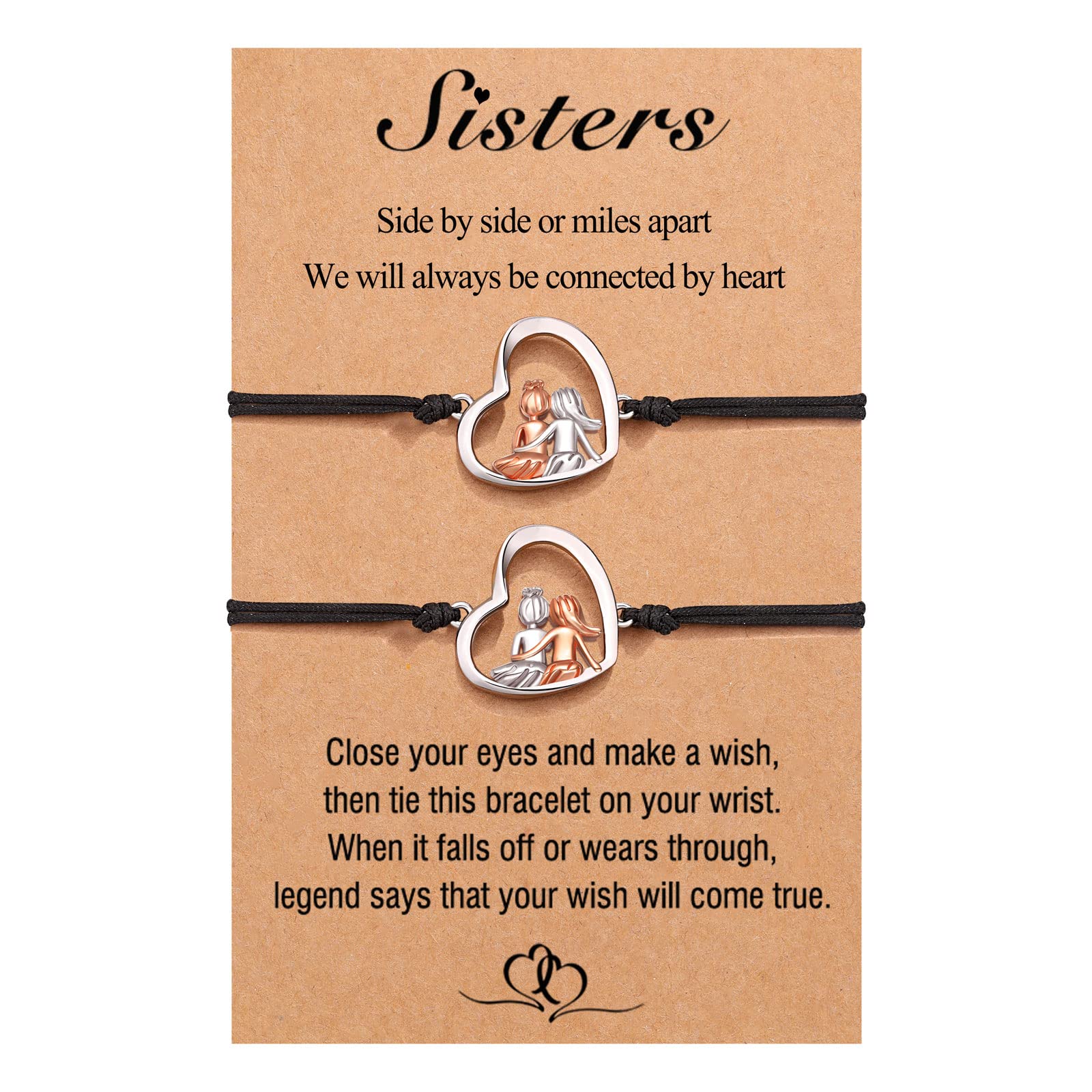 Matching Big Sister Little Sister Bracelets Set - Best Sister Gifts for Birthdays, Christmas & Anniversaries - Perfect for Sibling Bonding & Special Occasions