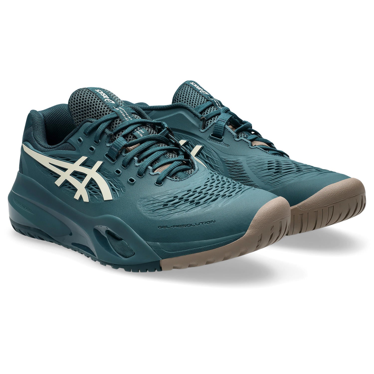 ASICS Gel Resolution X Wide Men's Tennis Shoes - Green/Birch - High-Performance Court Shoes for Competitive Play & Training