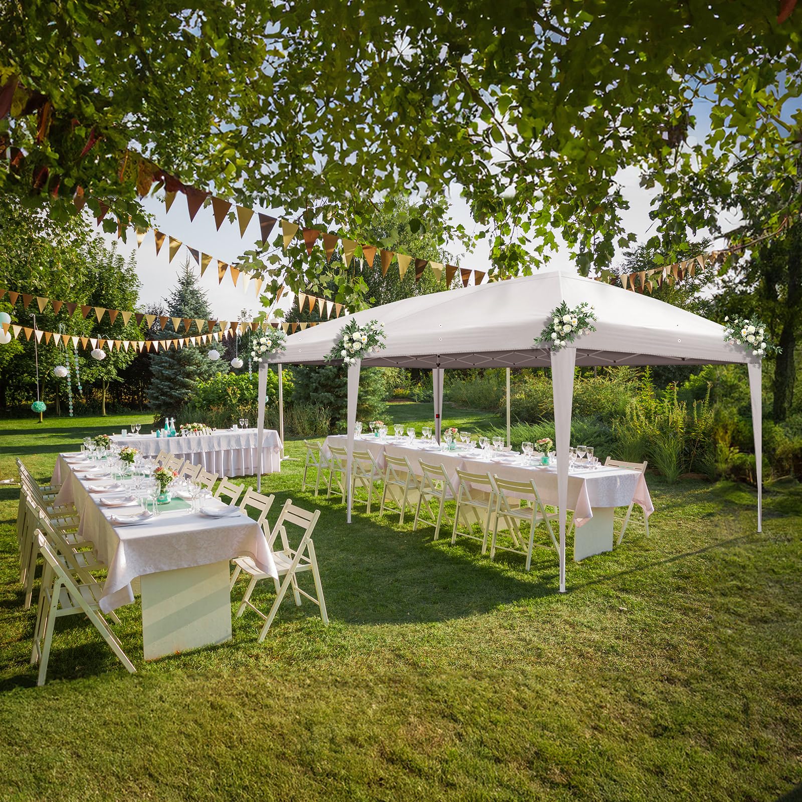 SEALAMB 10x20FT Heavy Duty Commercial Pop Up Canopy Tent - Instant Gazebo with Carry Bag for Outdoor Parties, Camping, Weddings, Patio & Backyard Events - Perfect for Picnics, BBQs, and Tailgating