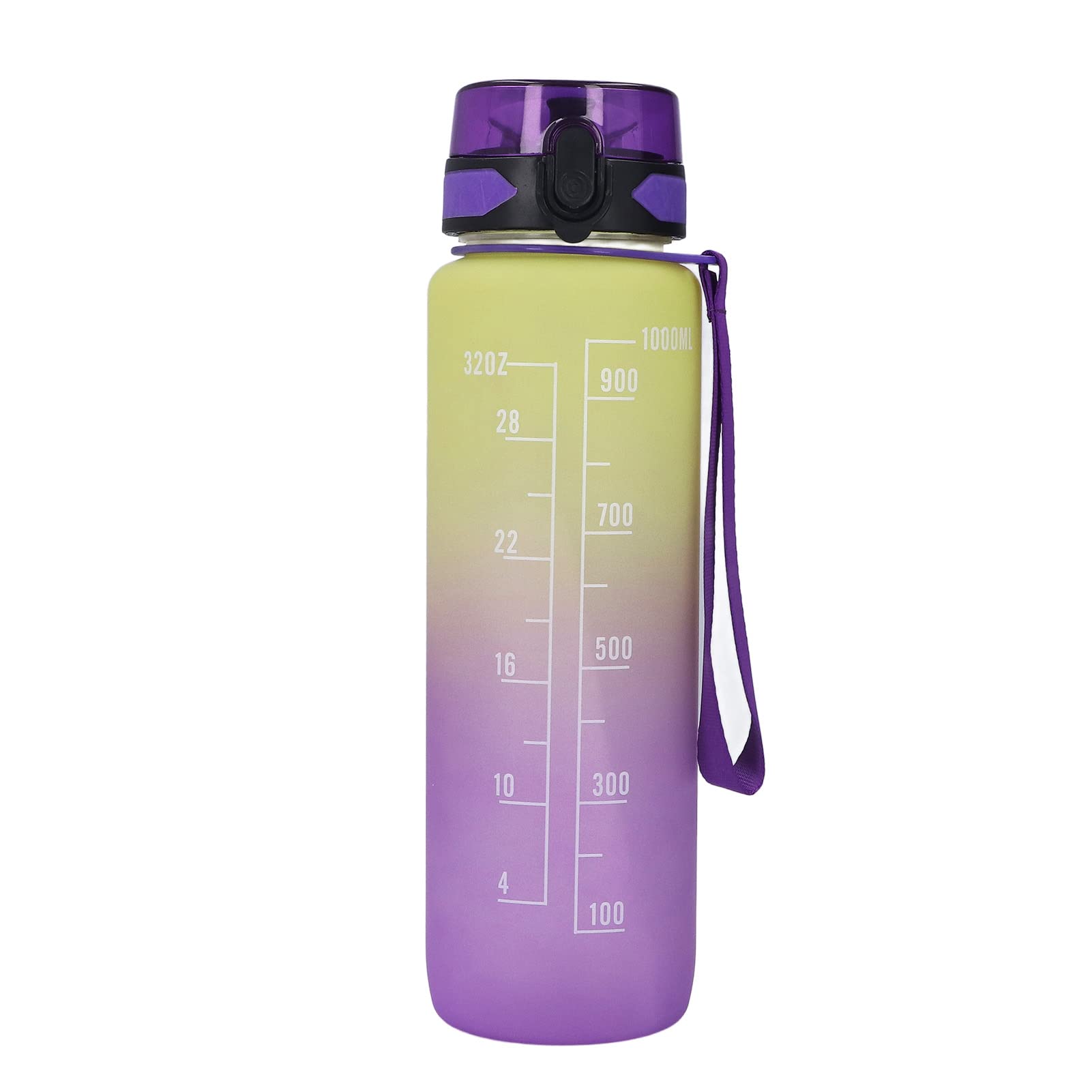 1000ML Large Capacity Small Water Bottle with Bounce Cover & Sticker Rope - Leak Proof Portable Sports Bottle for Gym, Office, Cycling, Hiking & Outdoor Activities