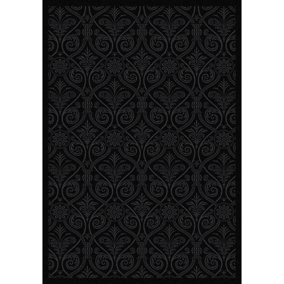 Joy Carpets Any Day Matinee Damascus Theater Area Rug - Black - Perfect for Home Theater, Living Room, and Stage Decor