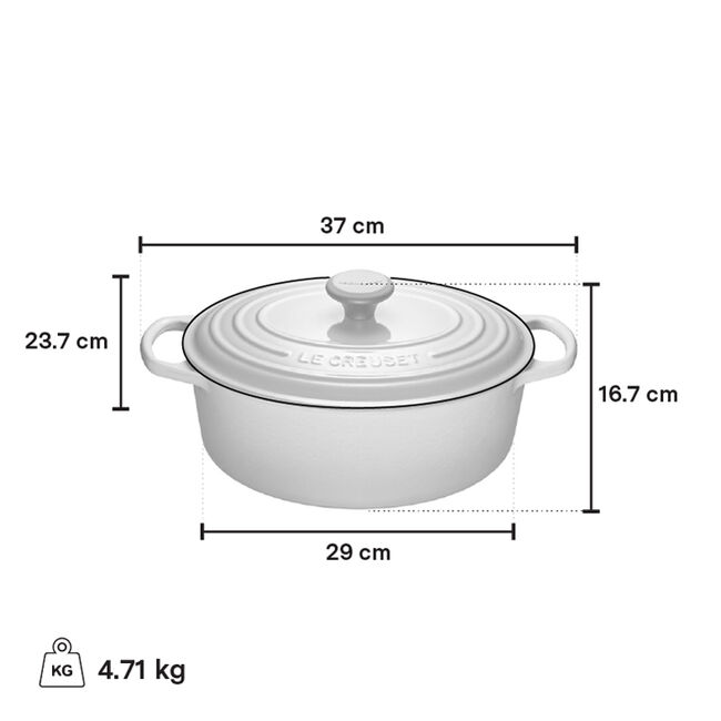 Le Creuset 4.7 Quart Oval Dutch Oven Cast Iron Pot - Enameled Cookware for Braising, Roasting & Baking - Perfect for Soups, Stews & Bread (Cerise Red)