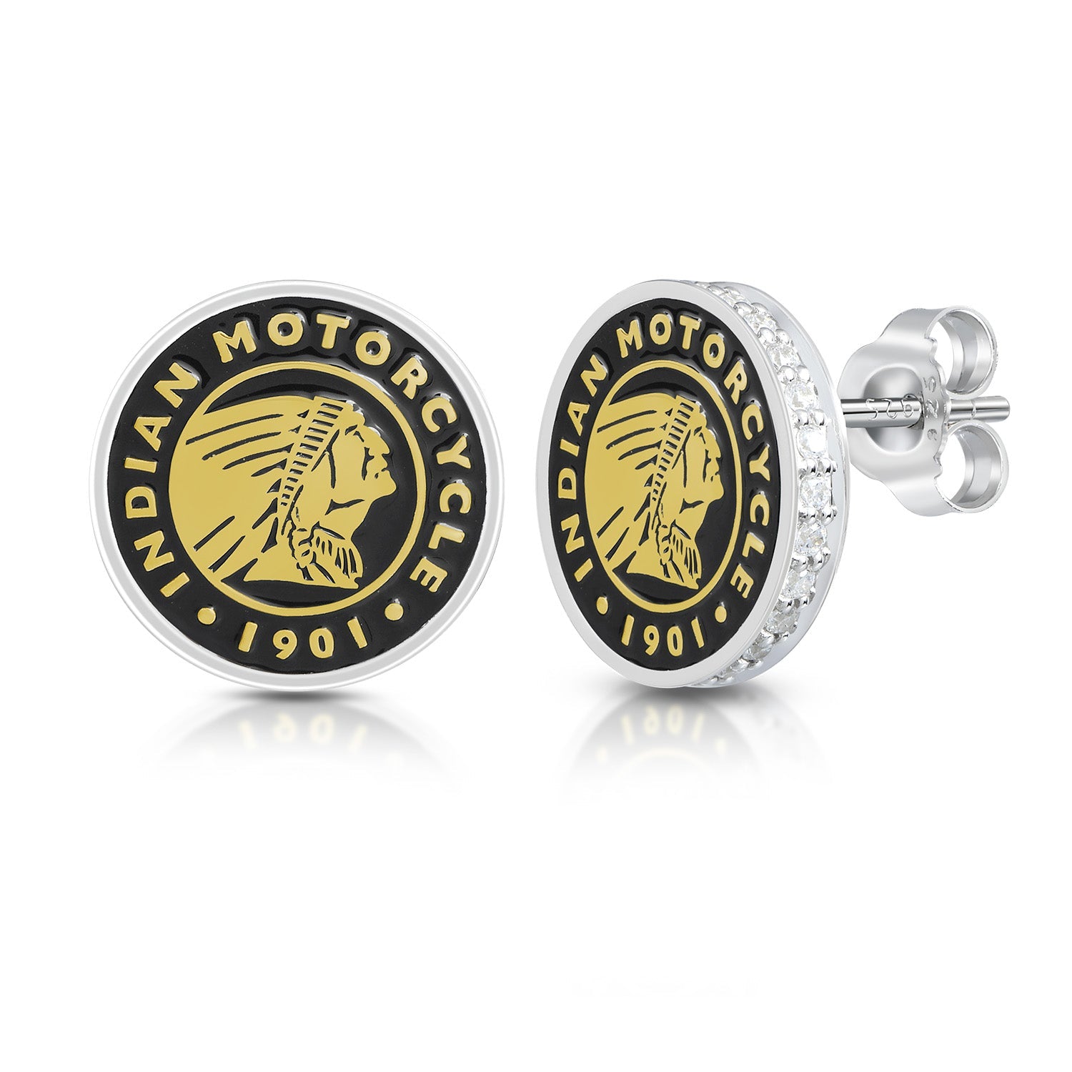 Gold & Bling Roundel Headdress Post Earrings for Women - Elegant Boho Jewelry for Parties, Weddings, and Festivals