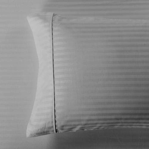Luxury Damask Stripe 600 Thread Count King Size Pillowcase Set (2 Pack) - Soft Gray Bedding for Hotel Style Comfort - Perfect for Master Bedroom, Guest Room & Luxury Home Decor