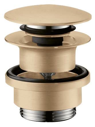 hansgrohe Push-Open Replacement 3-inch Brushed Bronze Sink Drain 50100141 - Perfect for Bathroom & Kitchen Sink Drainage Systems