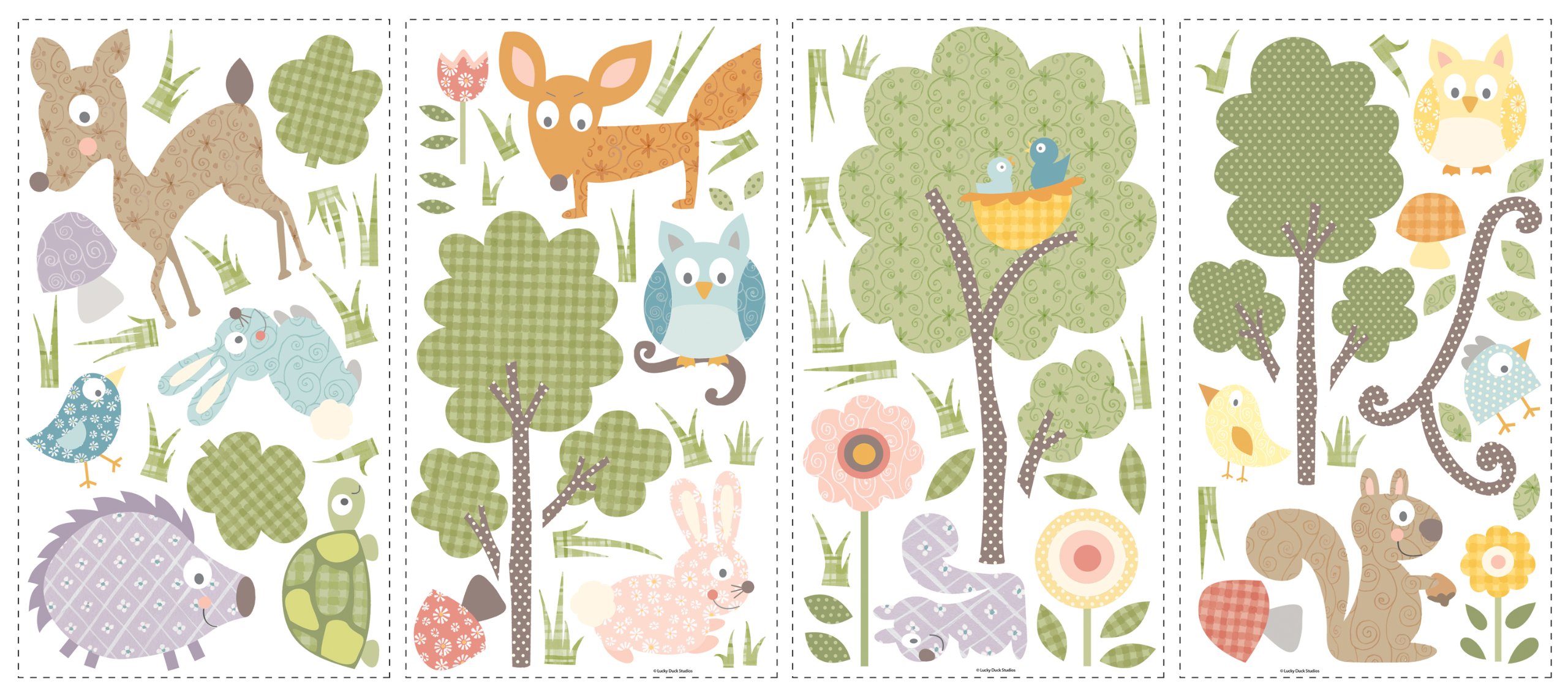 RoomMates RMK1398SCS Woodland Animals Peel and Stick Wall Decals - Black - Easy Removable Wall Stickers for Kids Bedroom, Nursery, Playroom Decor