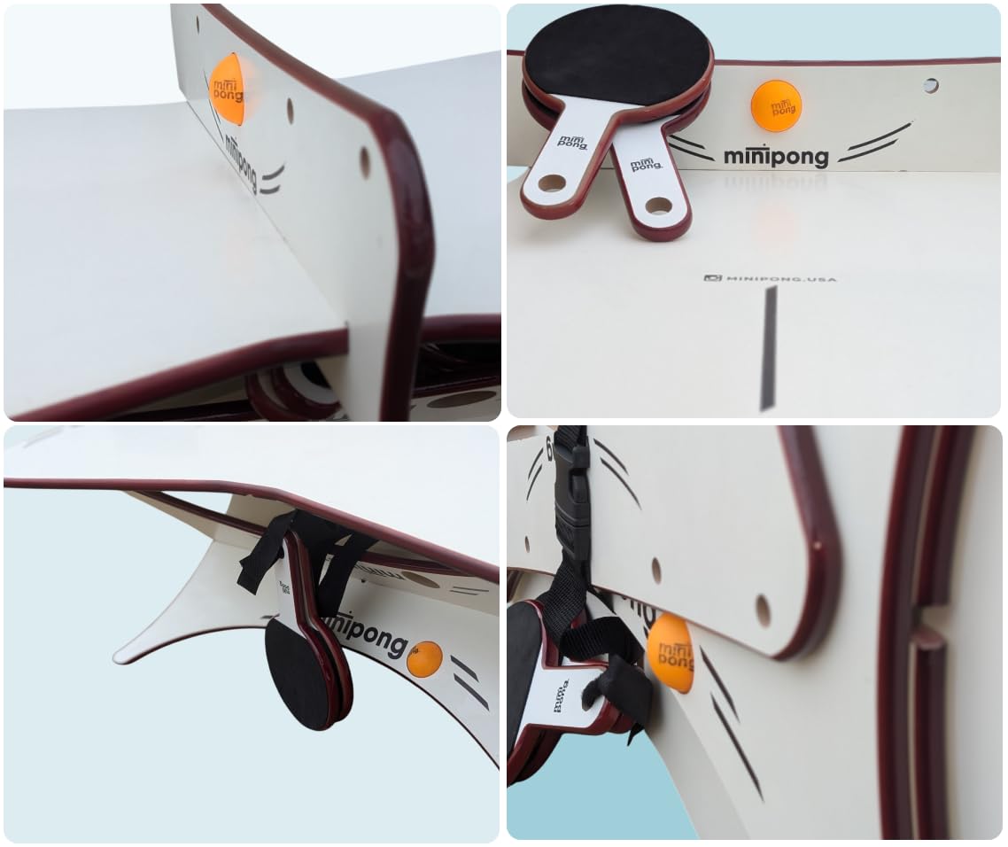 Foldable Mini Ping Pong Table - Portable Table Tennis Set for Indoor Games | Convertible Coffee Table for Living Room & Game Room | Perfect for Family Fun, Office Break Rooms & Small Spaces
