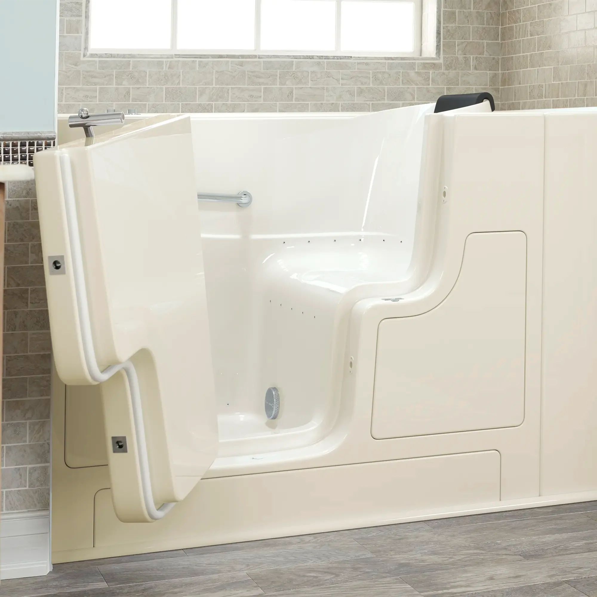 Premium 30 x 52 Inch Gelcoat Walk-In Bathtub with Air Spa System - Left Hand Drain for Elderly & Mobility Support - Relaxing Hydrotherapy for Arthritis & Joint Pain Relief