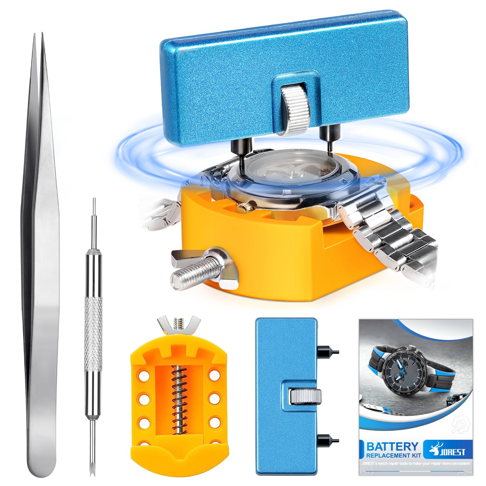 JOREST Watch Battery Tool Kit - Watch Wrench & Back Remover for Grooved Watches | DIY Watch Repair