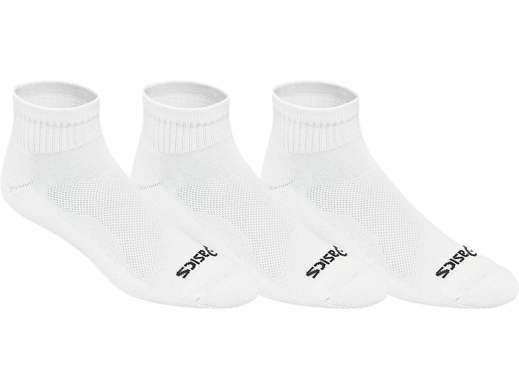 ASICS Cushion Quarter Socks 3-Pack - White | Athletic Running Socks for Men & Women | Comfortable Breathable Workout Socks for Sports, Gym & Daily Wear
